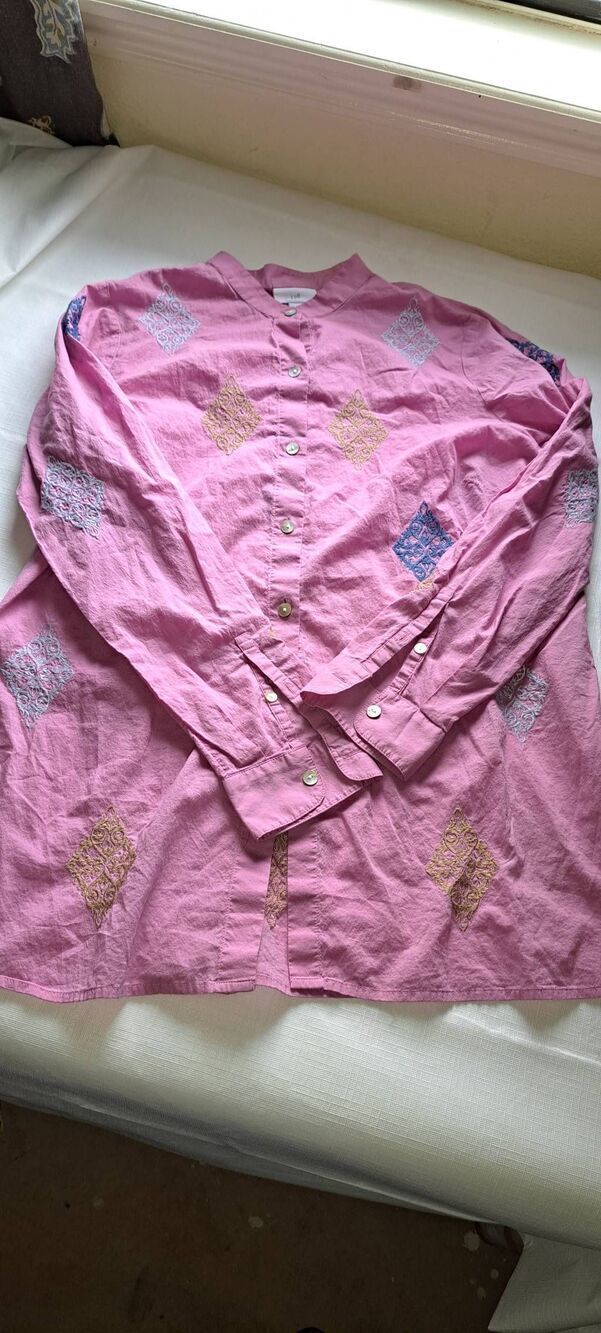 Pink J.Jill Size Small Embroidered Tunic Top